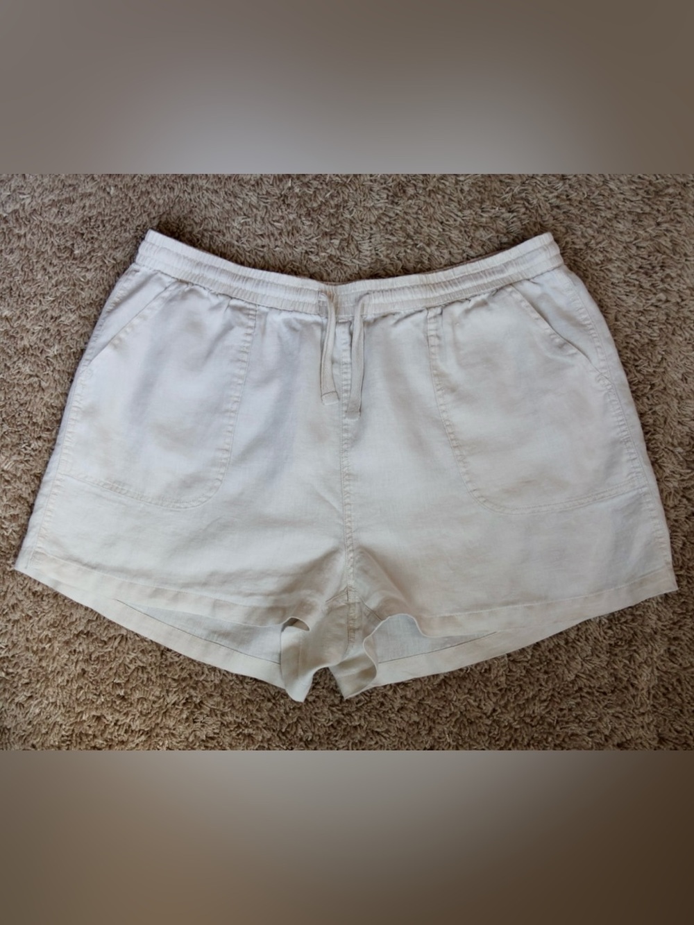 NWOT Quince 100% European Linen Shorts XL Sand